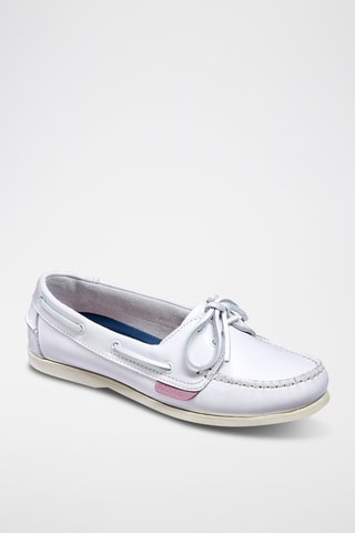 Scarpe da barca in pelle di vitello Cleo  - Bianco