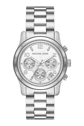 Montre à quartz en acier - Chronographe - Argenté