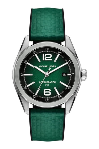 Orologio al quarzo in tessuto - Verde e argentato