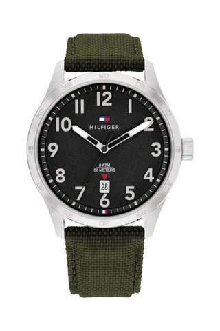 Orologio al quarzo in cordura - Verde e argentato