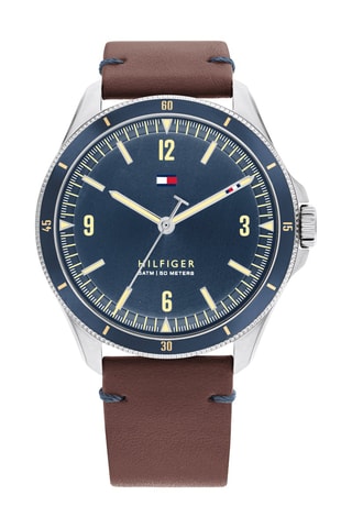 Orologio al quarzo in pelle - Marrone e argentato