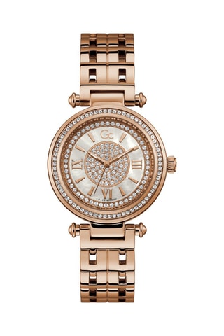 Orologio al quarzo in acciaio, madreperla e con cristalli Swarovski