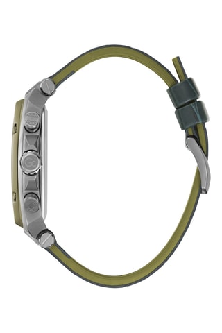 Orologio al quarzo in vera pelle e silicone - Tachimetro - Verde