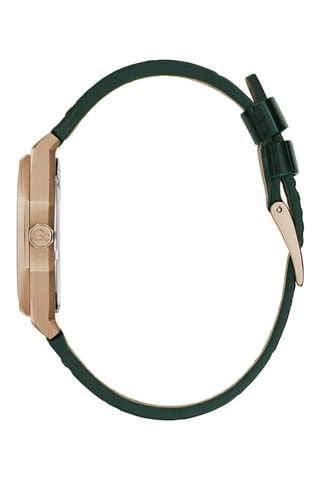 Orologio al quarzo in vera pelle - Verde e dorato