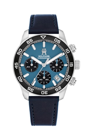 Orologio in pelle - Cronografo - Blu e nero