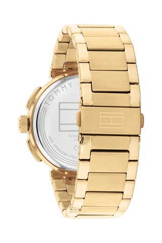 Orologio al quarzo in acciaio - Cronografo - Dorato e navy