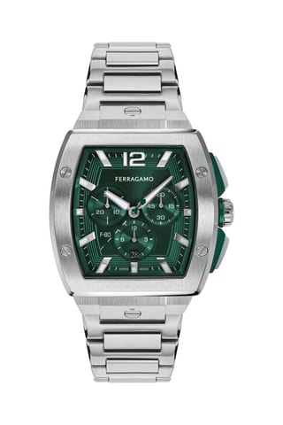 Orologio al quarzo in acciaio - Cronografo - Argentato