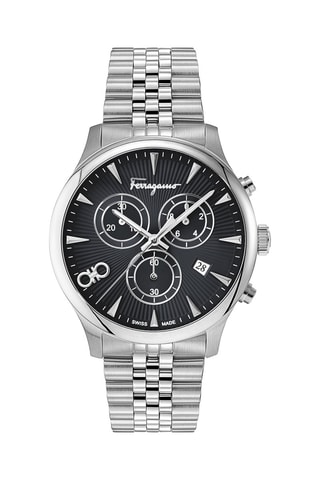 Orologio al quarzo in acciaio - Cronografo - Argentato