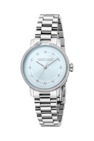 Stalen Quartz Horloge - Zilverkleurig en Hemelsblauw