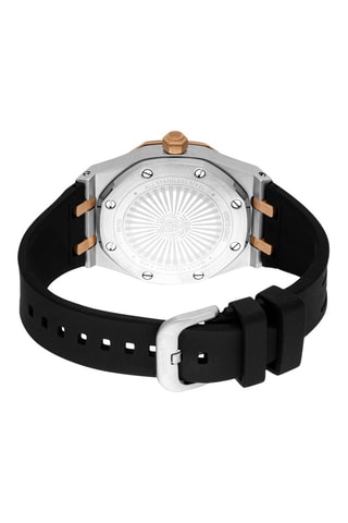 Montre à quartz en silicone - Noir et argenté