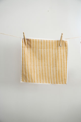 2 Gastendoekjes Klimt - Geel en Wit - 40 x 40 cm