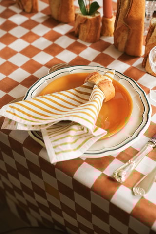 2 Gastendoekjes Klimt - Geel en Wit - 40 x 40 cm