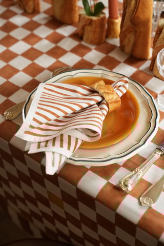 2 Gastendoekjes Klimt - Bruin en Wit - 40 x 40 cm