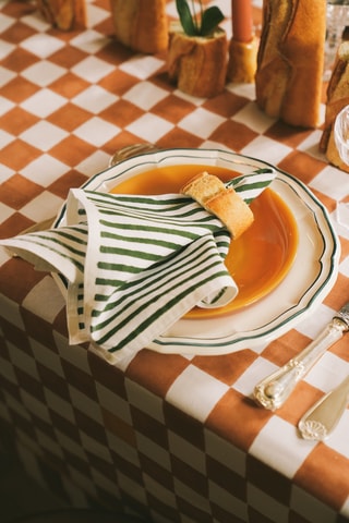 2 Gastendoekjes Klimt - Donkergroen en Wit - 40 x 40 cm