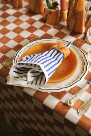 2 Gastendoekjes Klimt - Kobaltblauw en Wit - 40 x 40 cm