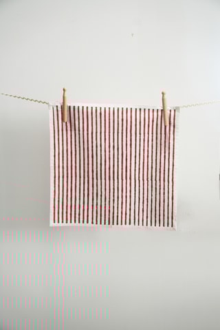 2 Gastendoekjes Klimt - Steenrood en Wit - 40 x 40 cm