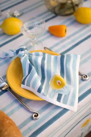 2 Gastendoekjes Alechinsky - Hemelsblauw - 40 x 40 cm