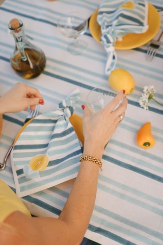 2 Gastendoekjes Alechinsky - Hemelsblauw - 40 x 40 cm