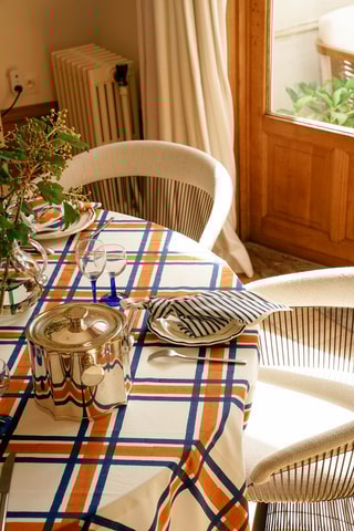  Tafellaken Hockney - Oranje en Beige