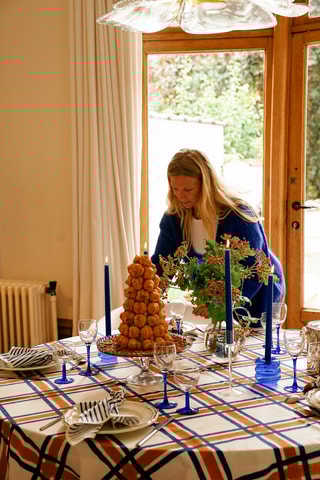  Tafellaken Hockney - Oranje en Beige