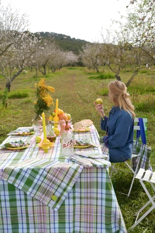  Tafellaken Delvaux - Groen en Wit