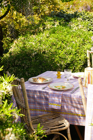 Mantel Klee - Blanco y violeta