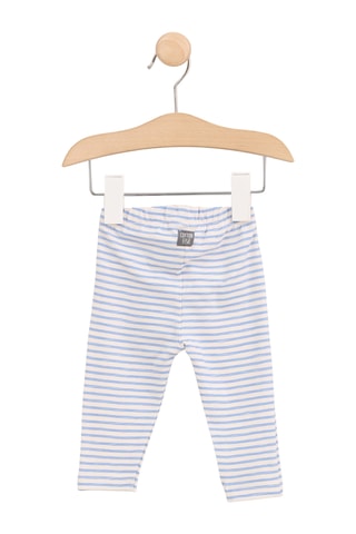 Leggings - Celeste y blanco