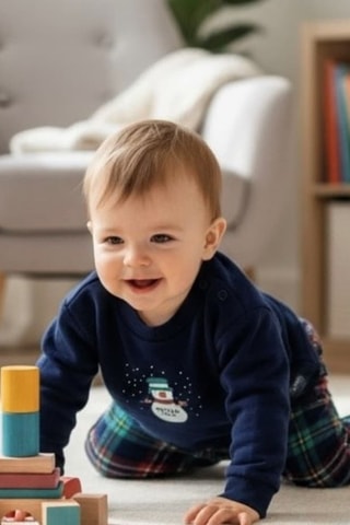 Pantalón - Azul marino y verde