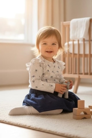 Falda de terciopelo - Azul marino