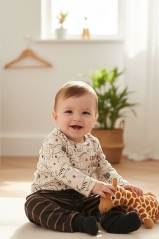 Pantalón - Gris oscuro y marrón