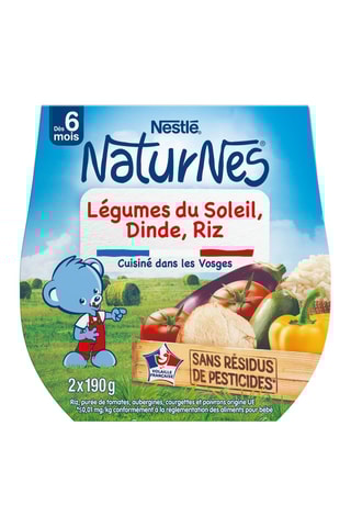 4 x Légumes du soleil, dindes et riz - 2 x 190 g
