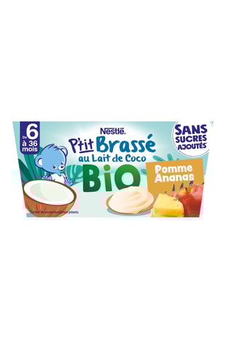 3 x P'tit Brassé au lait de coco bio Pommes et ananas - 360 g