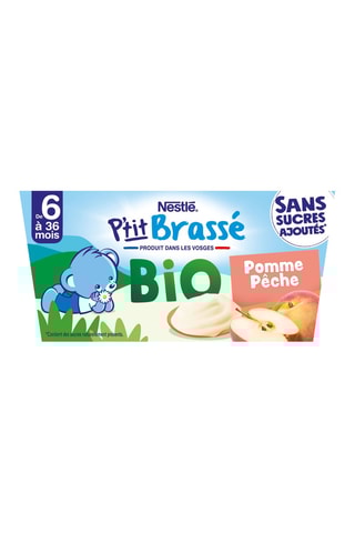 4 x P'tit Brassé bio Pomme et pêche - 360 g
