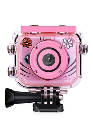 Câmara desportiva 1080p com acessórios Rosa