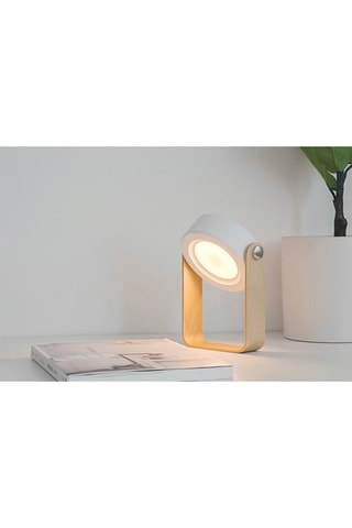 Luz de presença em madeira - Zen Branco e natural