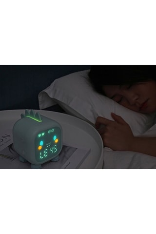 Despertador animado retro-iluminado - O meu pequeno Dino Rosa