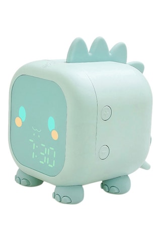 Despertador animado retro-iluminado - O meu pequeno Dino Verde-água