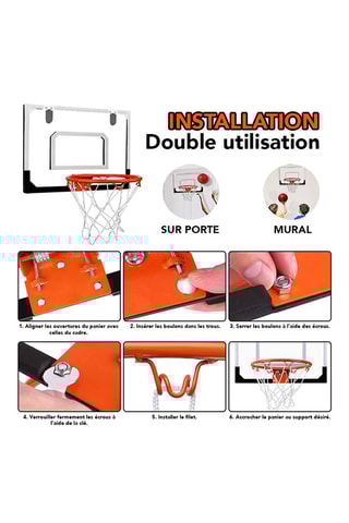 Mini cesto de basquetebol interior com suspensões de porta
