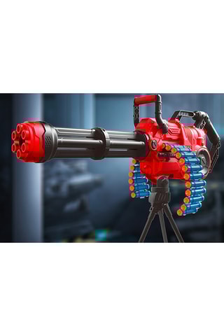 Metralhadora motorizada rajada com 40 dardos Guerilla - Preto e vermelho