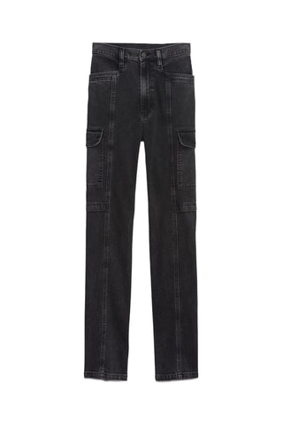 Jeans in cotone bio a vita alta - Nero
