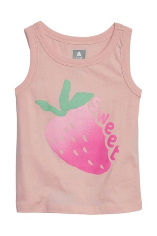 Top in cotone bio senza maniche - Rosa