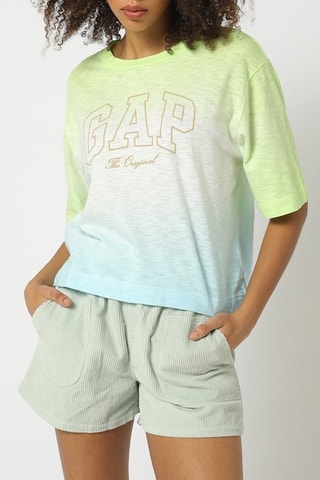 T-shirt tie and dye in cotone bio - Celeste