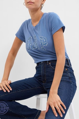 T-shirt in cotone bio - Cobalto