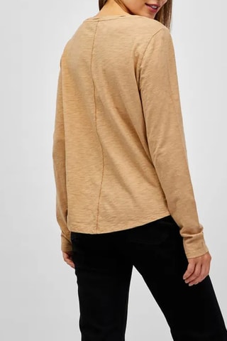 T-shirt en coton biologique - Beige chiné