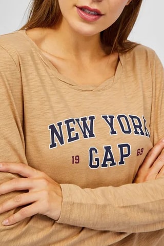 T-shirt en coton biologique - Beige chiné