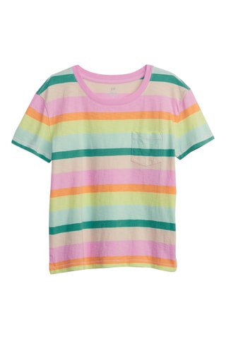 T-shirt in cotone bio - Verde e rosa