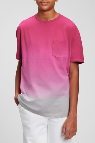 T-shirt dip and dye in cotone bio - Fucsia
