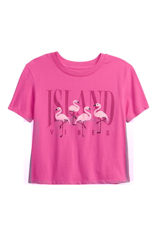 T-shirt in cotone bio - Fucsia
