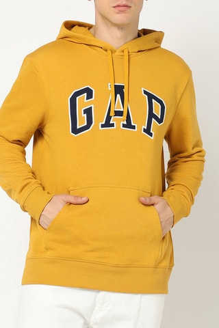 Felpa con cappuccio - Senape