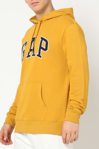 Felpa con cappuccio - Senape